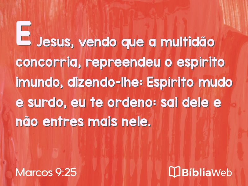 Marcos 9:25 em imagem para compartilhar