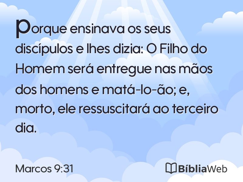 Marcos 9:31 em imagem para compartilhar