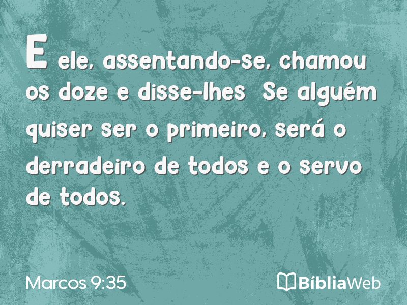 Marcos 9:35 em imagem para compartilhar