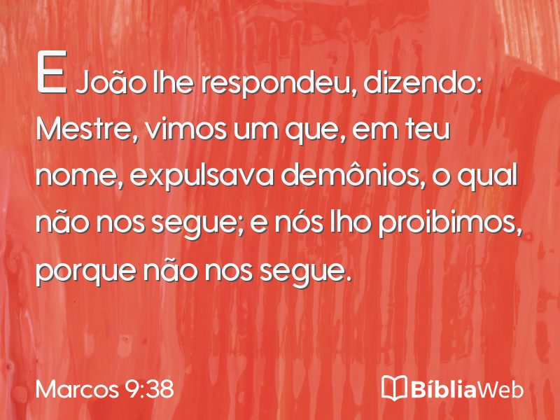 Marcos 9:38 em imagem para compartilhar
