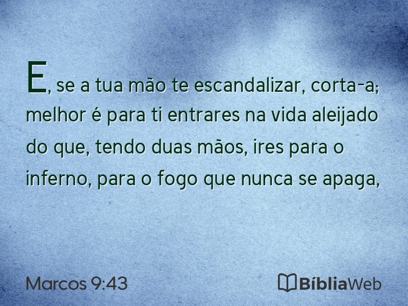 Marcos 9:43 em imagem para compartilhar