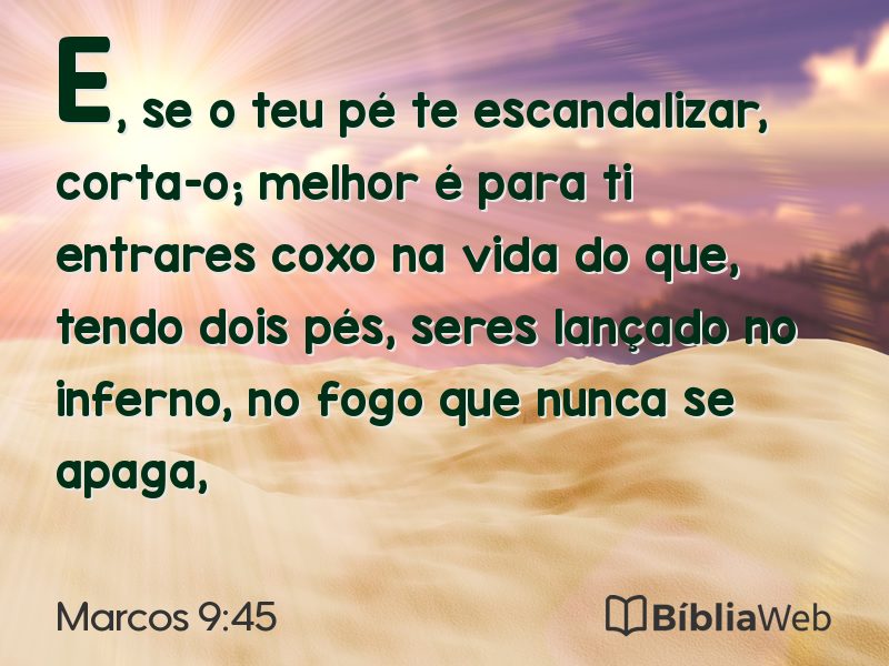 Marcos 9:45 em imagem para compartilhar