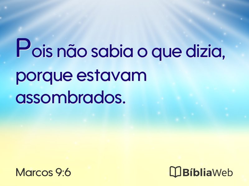 Marcos 9:6 em imagem para compartilhar