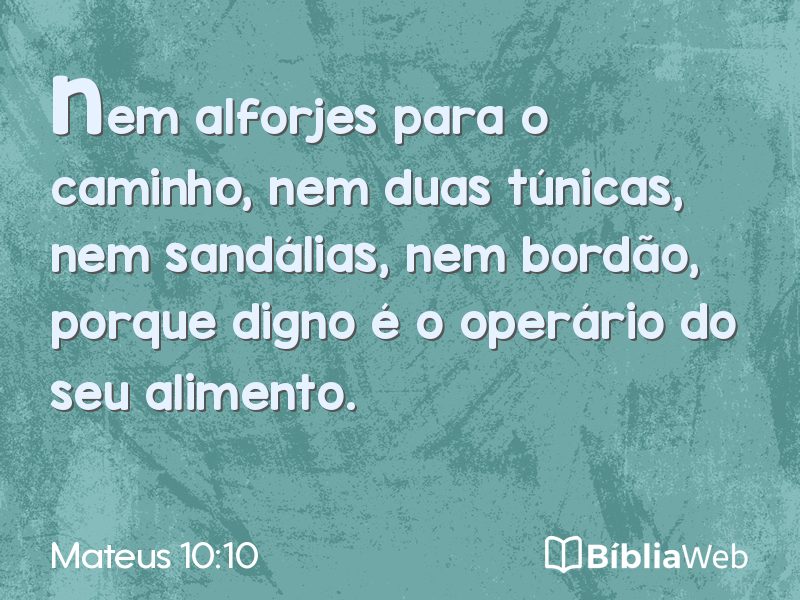 Mateus 10:10 em imagem para compartilhar