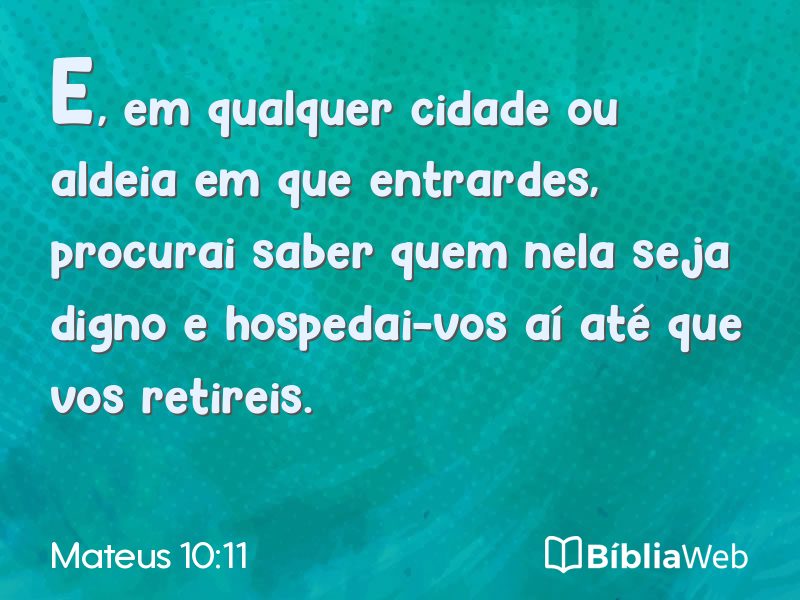 Mateus 10:11 em imagem para compartilhar