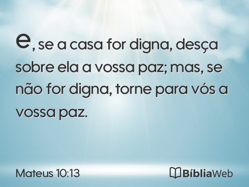 Mateus 10:13 em imagem para compartilhar