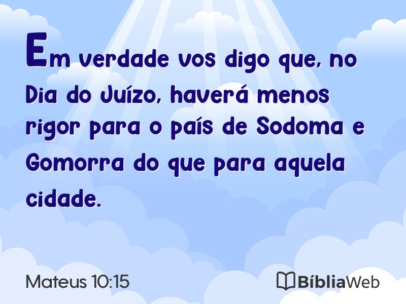 Mateus 10:15 em imagem para compartilhar