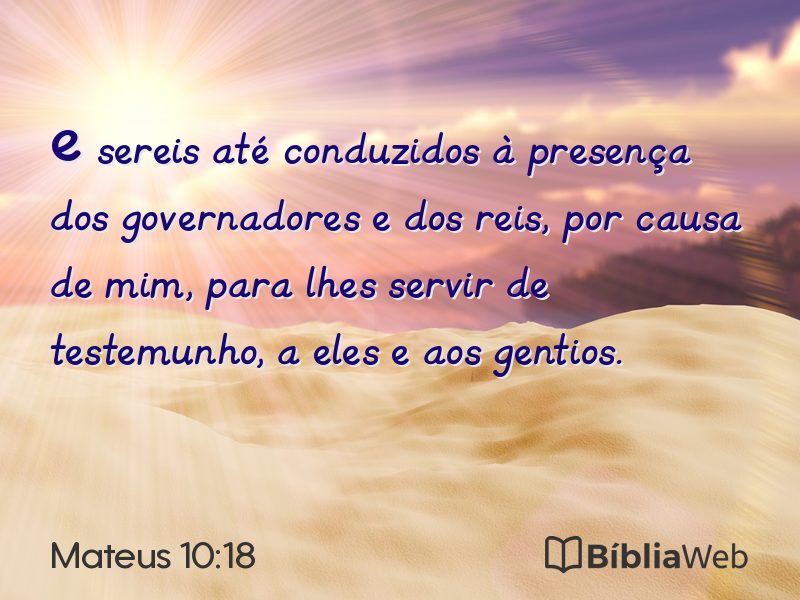 Mateus 10:18 em imagem para compartilhar