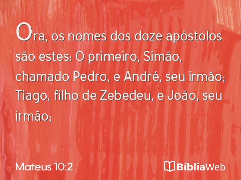 Mateus 10:2 em imagem para compartilhar