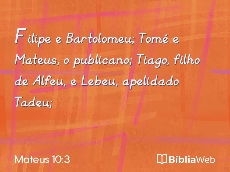 Mateus 10:3 em imagem para compartilhar