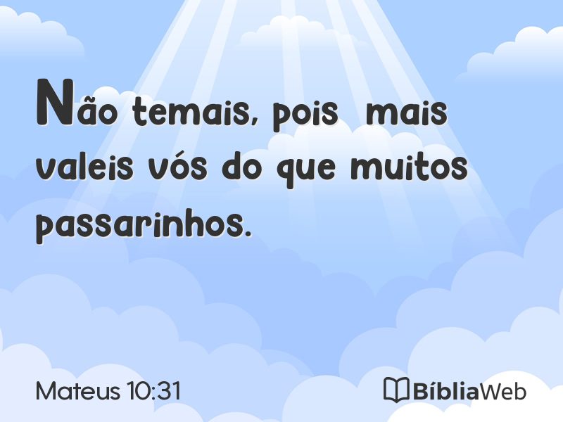 Mateus 10:31 em imagem para compartilhar
