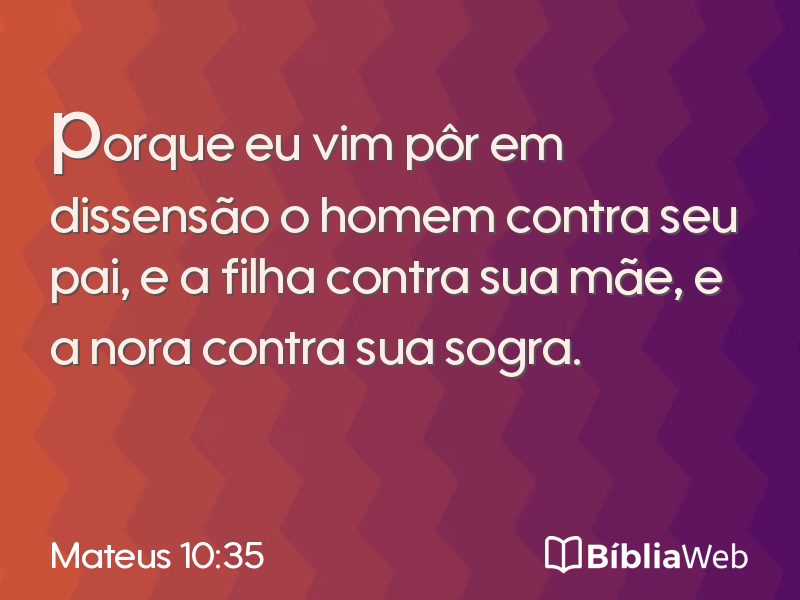 Mateus 10:35 em imagem para compartilhar