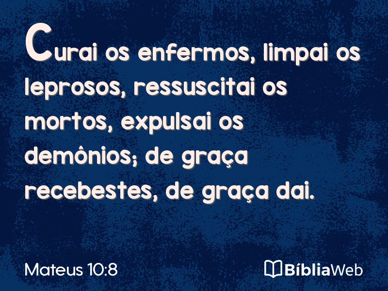 Mateus 10:8 em imagem para compartilhar