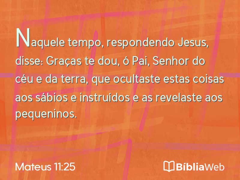 Mateus 11:25 em imagem para compartilhar