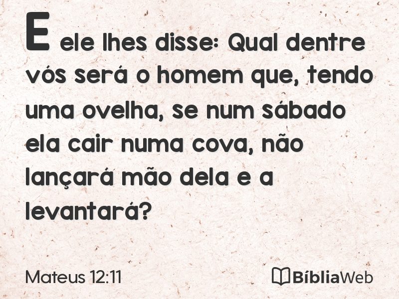 Mateus 12:11 em imagem para compartilhar