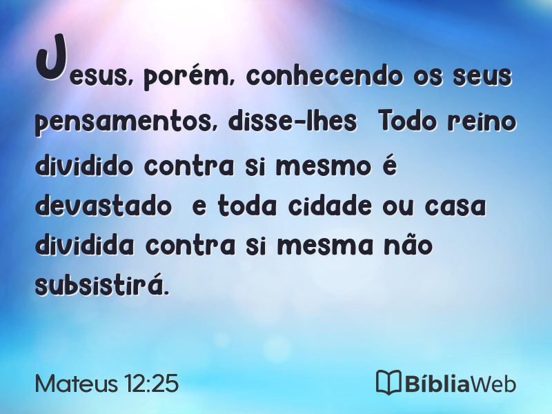 Mateus 12:25 em imagem para compartilhar