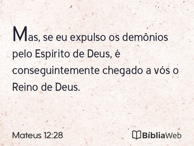 Mateus 12:28 em imagem para compartilhar