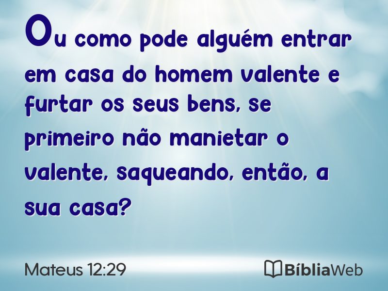 Mateus 12:29 em imagem para compartilhar