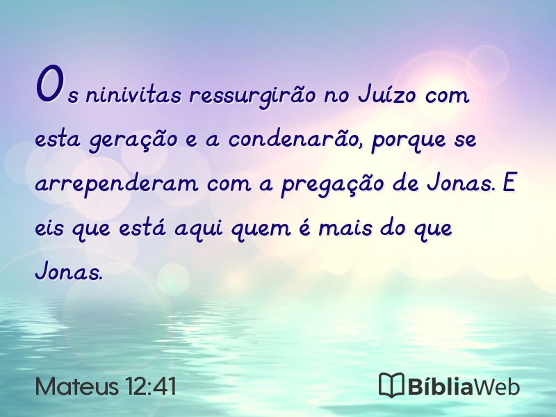 Mateus 12:41 em imagem para compartilhar