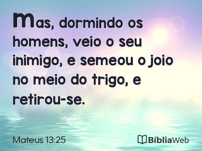 Mateus 13:25 em imagem para compartilhar