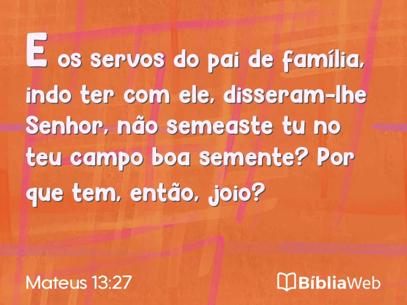 Mateus 13:27 em imagem para compartilhar