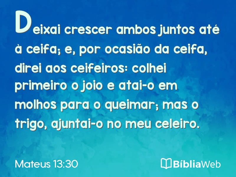 Mateus 13:30 em imagem para compartilhar