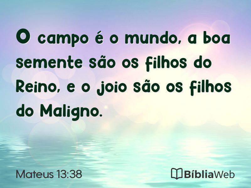 Mateus 13:38 em imagem para compartilhar