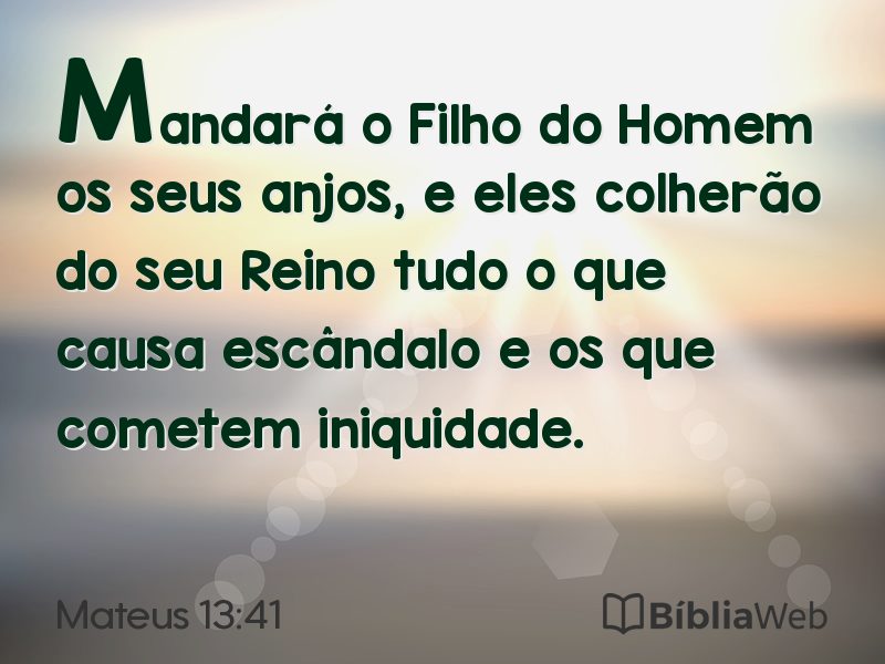 Mateus 13:41 em imagem para compartilhar
