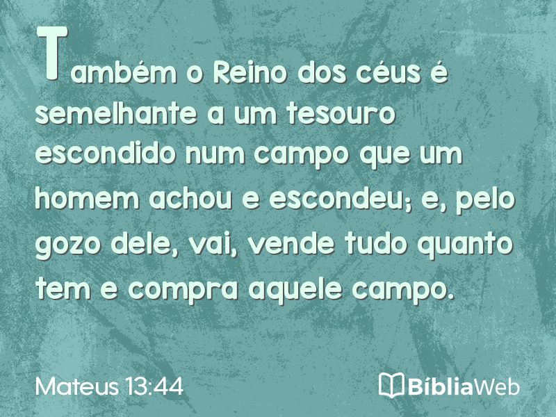 Mateus 13:44 em imagem para compartilhar