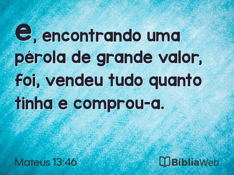 Mateus 13:46 em imagem para compartilhar