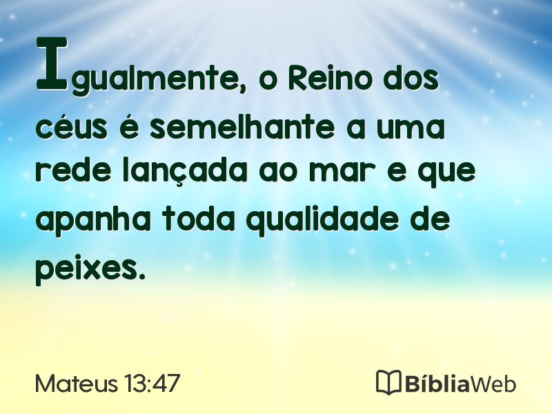 Mateus 13:47 em imagem para compartilhar