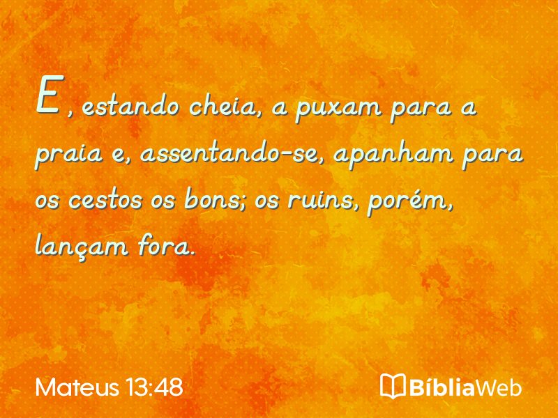 Mateus 13:48 em imagem para compartilhar