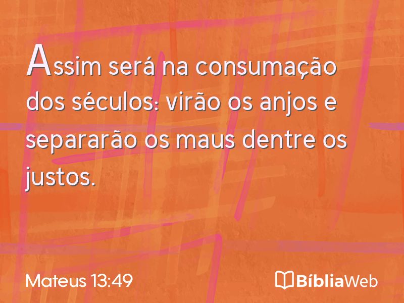 Mateus 13:49 em imagem para compartilhar