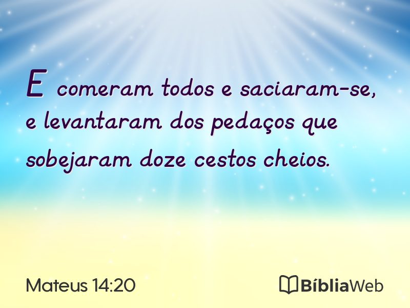 Mateus 14:20 em imagem para compartilhar