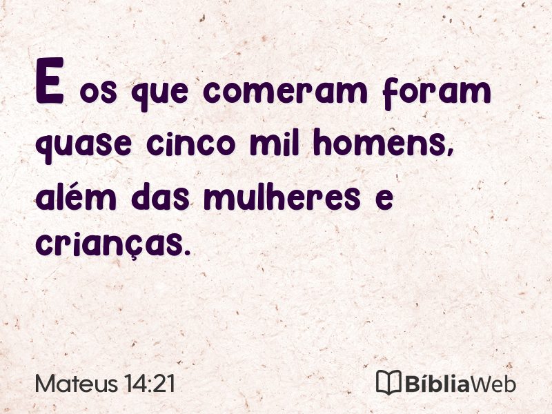 Mateus 14:21 em imagem para compartilhar