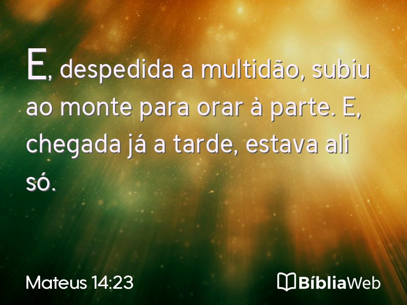 Mateus 14:23 em imagem para compartilhar