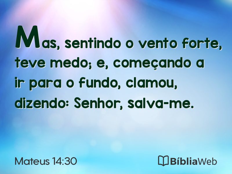 Mateus 14:30 em imagem para compartilhar