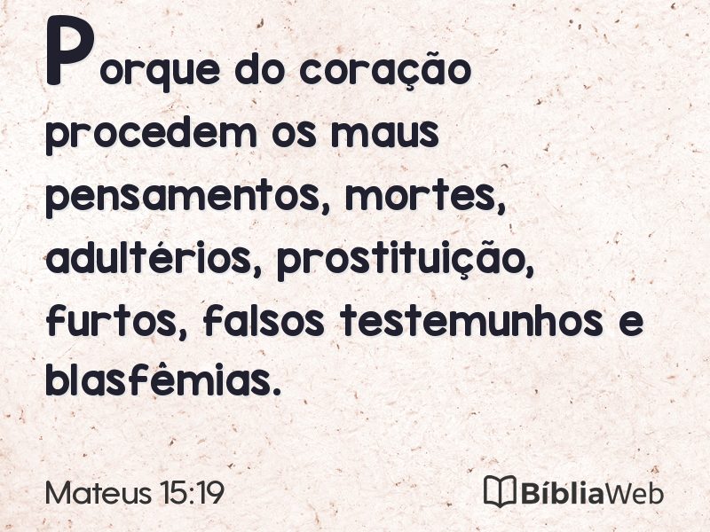 Mateus 15:19 em imagem para compartilhar