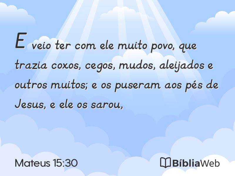 Mateus 15:30 em imagem para compartilhar