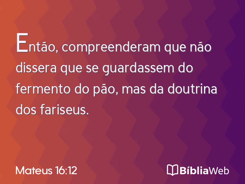 Mateus 16:12 em imagem para compartilhar