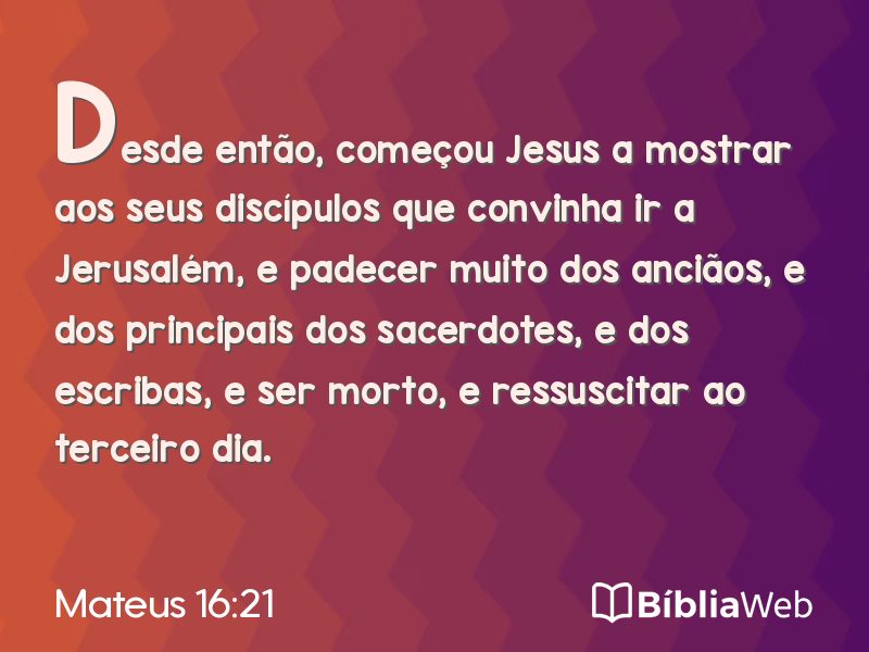 Mateus 16:21 em imagem para compartilhar