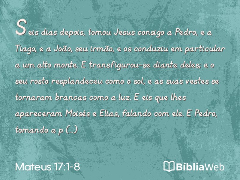 Mateus 17:1-8 em imagem para compartilhar