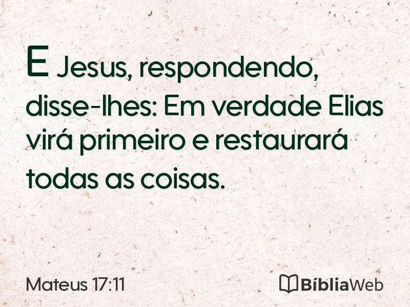 Mateus 17:11 em imagem para compartilhar