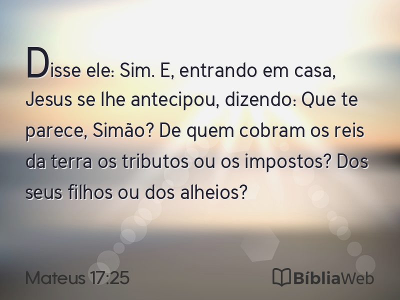 Mateus 17:25 em imagem para compartilhar