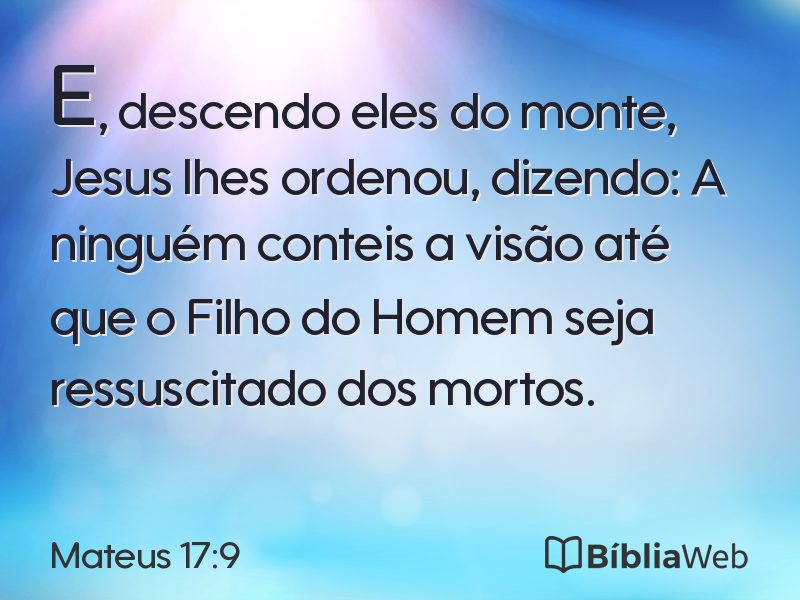 Mateus 17:9 em imagem para compartilhar