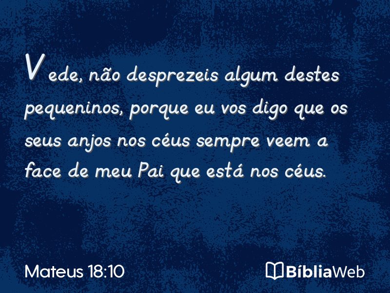 Mateus 18:10 em imagem para compartilhar