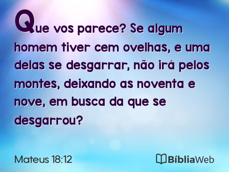 Mateus 18:12 em imagem para compartilhar