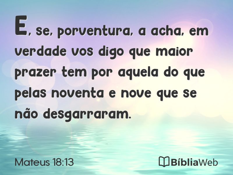 Mateus 18:13 em imagem para compartilhar