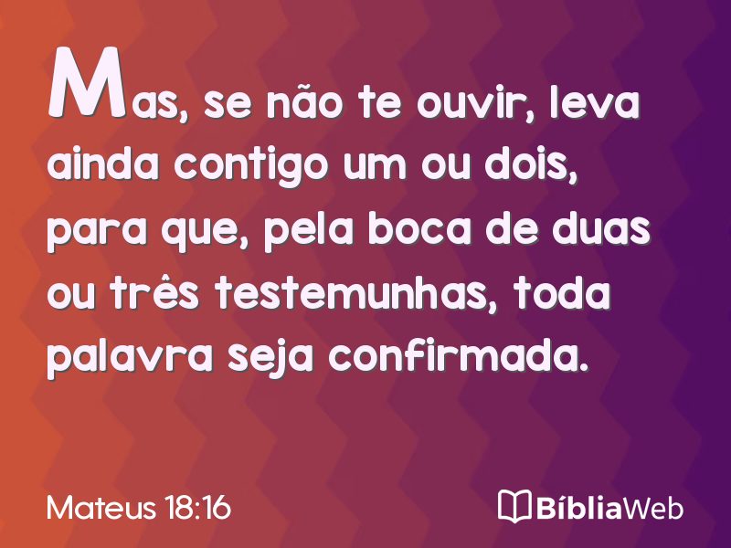 Mateus 18:16 em imagem para compartilhar