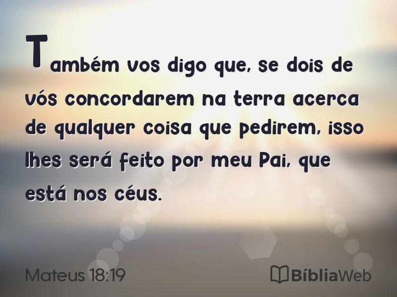 Mateus 18:19 em imagem para compartilhar